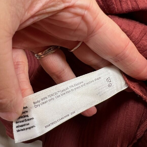 Eileen Fisher Textured Stretch Rib Crew Neck Dress Size Medium Boxy Terracotta - Picture 9 of 9